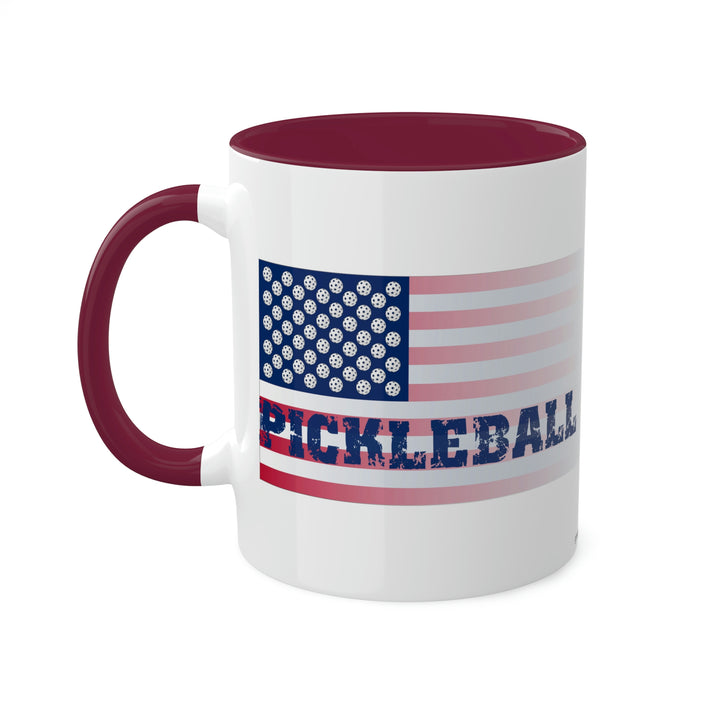 Pickleball Flag-Faded Coffee Mug-Great Pickleball Stuff