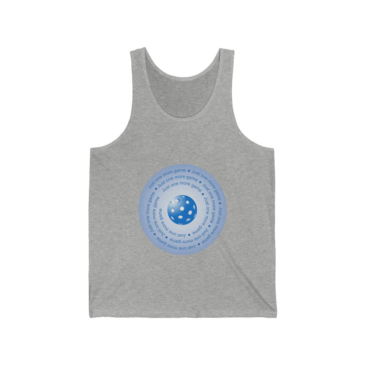 Just One More Game-Blue Unisex Cotton Tank - Great Pickleball Stuff