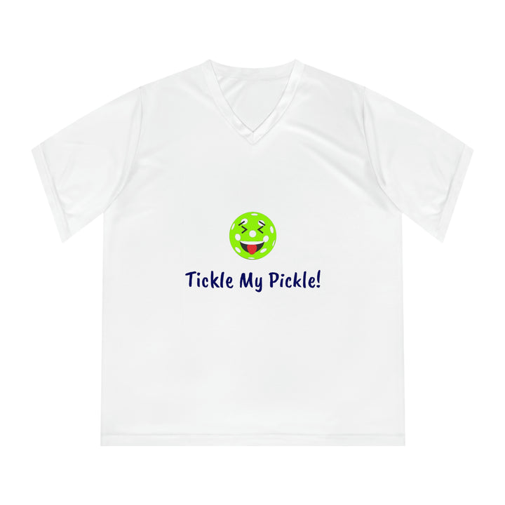 Tickle My Pickle Women's Moisture-Wicking V-Neck T-Shirt - Great Pickleball Stuff