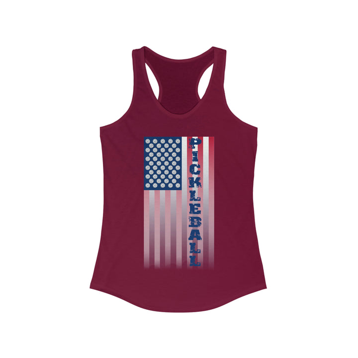 Pickleball Flag Vertical-2 (Faded) Women's Racerback Tank - Great Pickleball Stuff