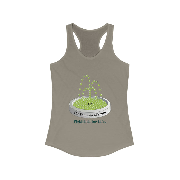 The Pickleball Fountain-Green Women's Racerback Tank - Great Pickleball Stuff