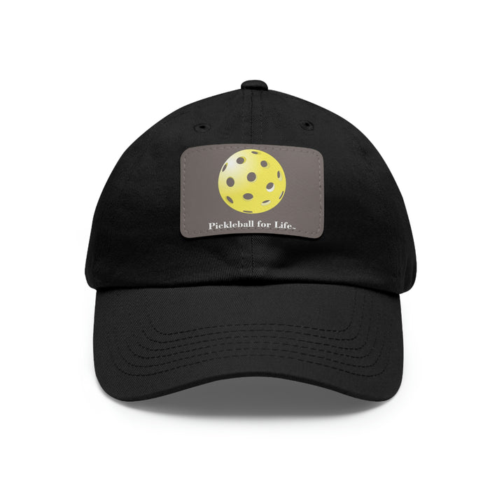 Pickleball for Life-Yellow Pickleball Cap with Leather Patch - Great Pickleball Stuff