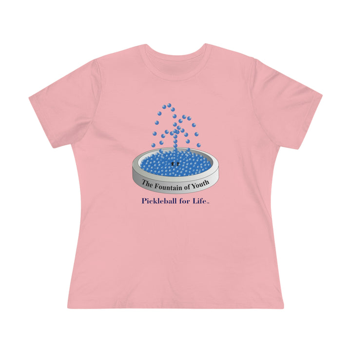 The Pickleball Fountain-Blue Women's Relaxed-Fit T-Shirt - Great Pickleball Stuff