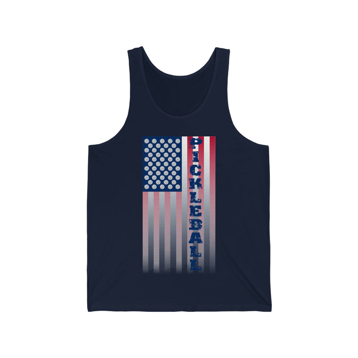 Pickleball Flag Vertical-2 (Faded) Unisex Cotton Tank - Great Pickleball Stuff