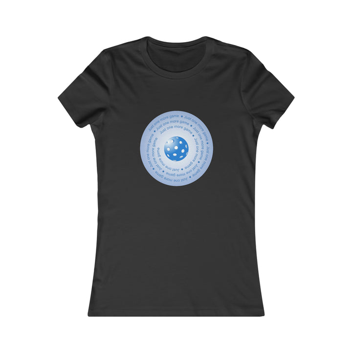 Just One More Game-Blue Women's Slim-Fit Premium Cotton T-Shirt - Great Pickleball Stuff