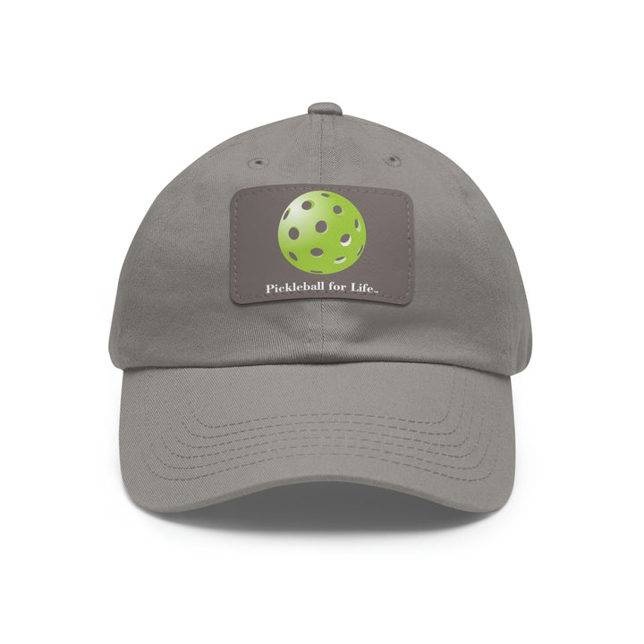 Pickleball for Life-Green Pickleball Cap with Leather Patch - Great Pickleball Stuff