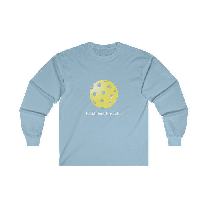 Pickleball for Life-Yellow Ultra Cotton Long Sleeve Tee - Great Pickleball Stuff