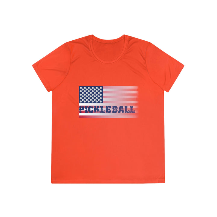 Pickleball Flag (Faded) Women's Moisture-Wicking T-Shirt - Great Pickleball Stuff