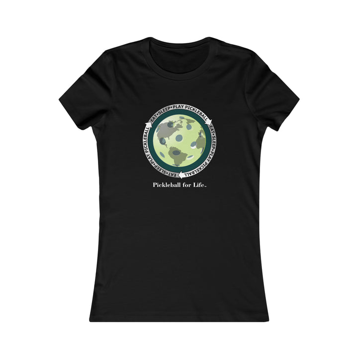 Eat Sleep Play Pickleball Women's Slim-Fit Premium Cotton T-Shirt - Great Pickleball Stuff