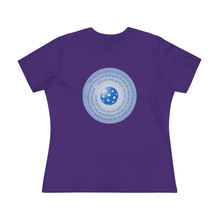 Just One More Game-Blue Women's Relaxed-Fit T-shirt-Great Pickleball Stuff