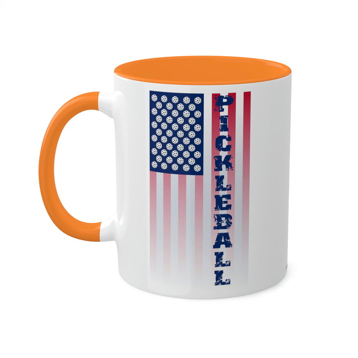 Pickleball Flag Vertical-2 (Faded) Coffee Mug - Great Pickleball Stuff