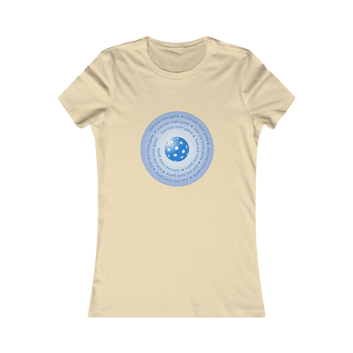 Just One More Game-Blue Women's Slim-Fit Premium Cotton T-Shirt - Great Pickleball Stuff