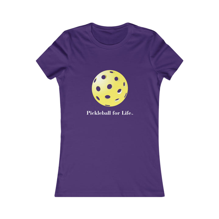 Pickleball for Life-Yellow Women's Slim-Fit Premium Cotton T-Shirt - Great Pickleball Stuff