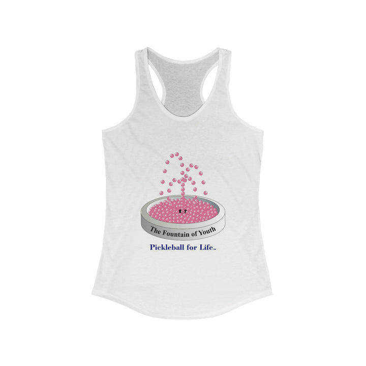 The Pickleball Fountain-Pink Women's Racerback Tank - Great Pickleball Stuff