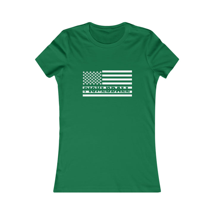 Pickleball Flag Transparent Women's Slim-Fit Premium Cotton T-Shirt - Great Pickleball Stuff