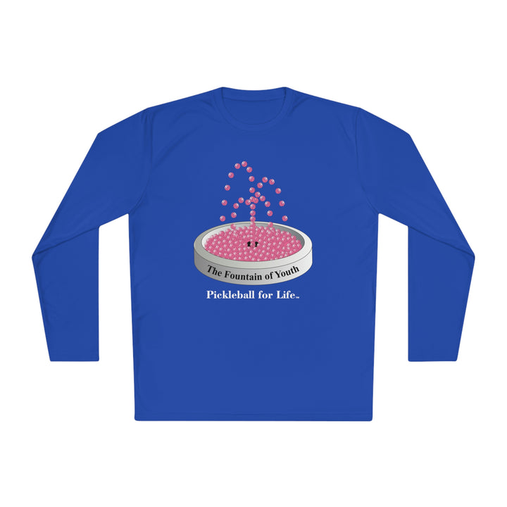 The Pickleball Fountain-Pink Unisex Moisture-Wicking Long Sleeve Tee - Great Pickleball Stuff