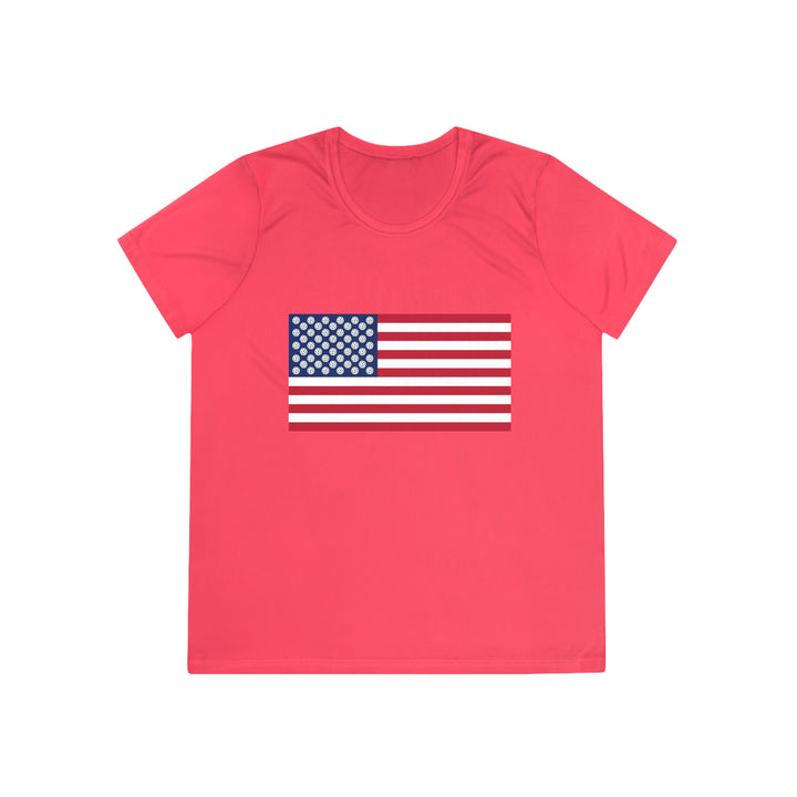 Pickleball Stars Flag Women's Moisture-Wicking T-Shirt - Great Pickleball Stuff