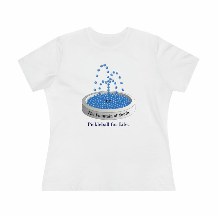 The Pickleball Fountain-Blue Women's Relaxed-Fit T-Shirt - Great Pickleball Stuff