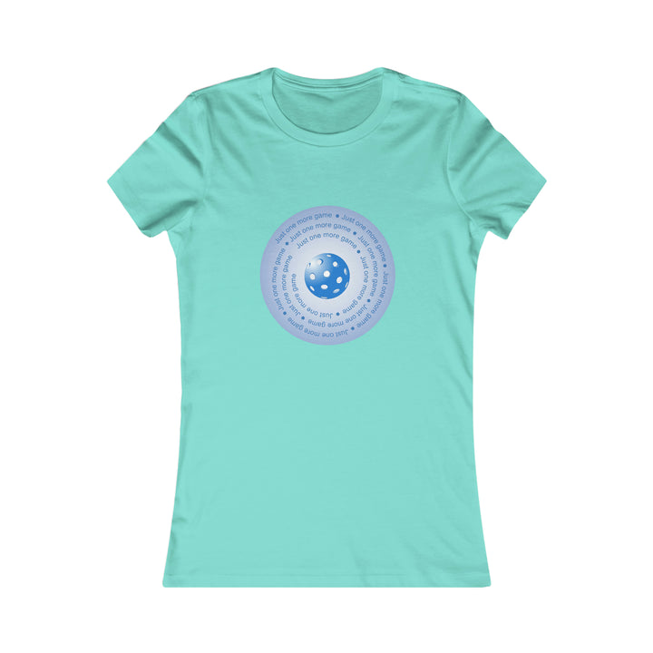 Just One More Game-Blue Women's Slim-Fit Premium Cotton T-Shirt - Great Pickleball Stuff