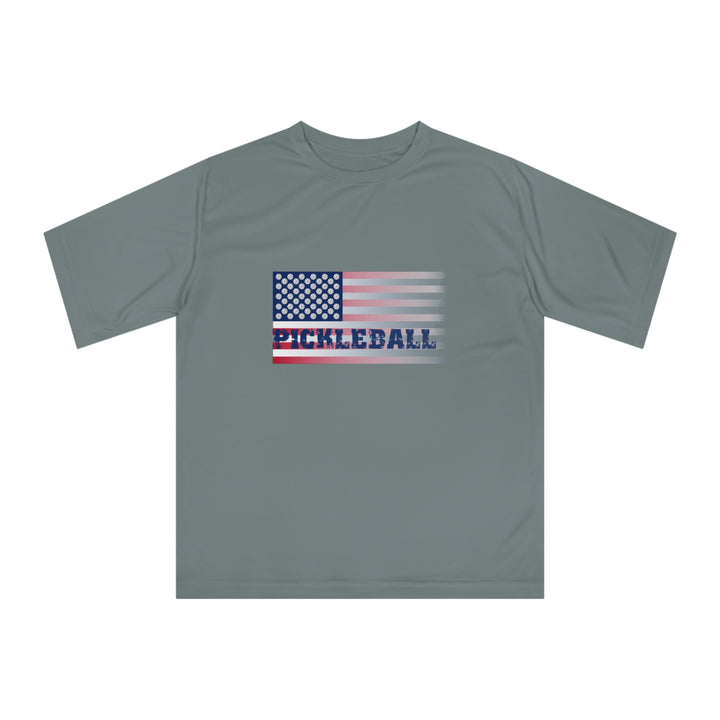 Pickleball Flag (Faded) Unisex Moisture-Wicking T-Shirt-Great Pickleball Stuff