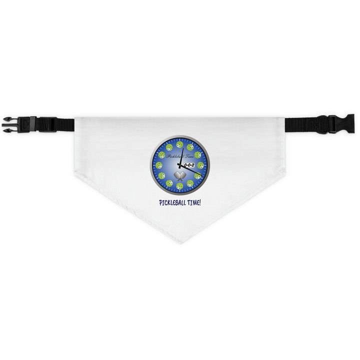 Pickleball Time Pet Bandana with Collar-White - Great Pickleball Stuff