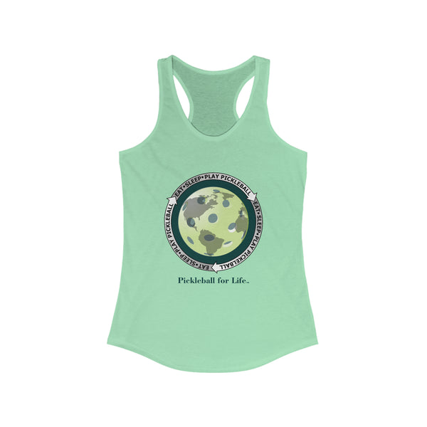 Eat Sleep Play Pickleball Women's Racerback Tank - Great Pickleball Stuff