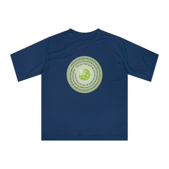 Just One More Game-Green Unisex Moisture-Wicking T-Shirt - Great Pickleball Stuff