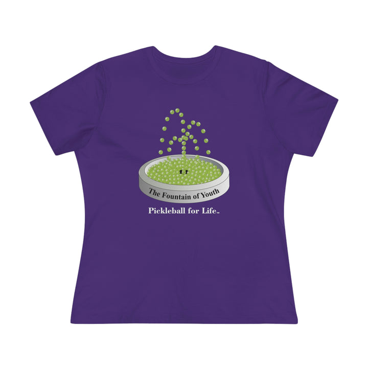 The Pickleball Fountain-Green Women's Relaxed-Fit T-Shirt - Great Pickleball Stuff