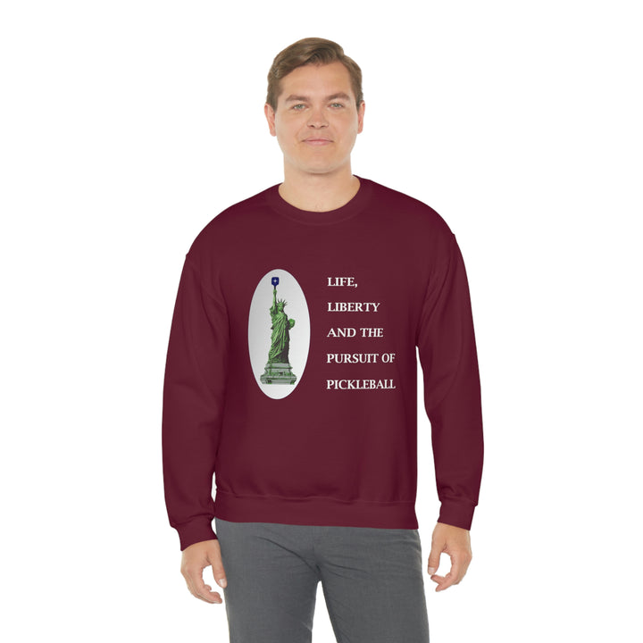 Life, Liberty & the Pursuit of Pickleball Unisex Crewneck Sweatshirt - Great Pickleball Stuff