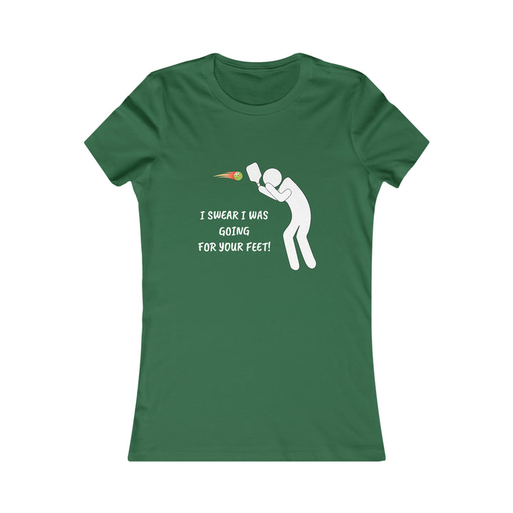 I Swear I Was Going For Your Feet! Women's Slim-Fit Premium Cotton T-Shirt - Great Pickleball Stuff