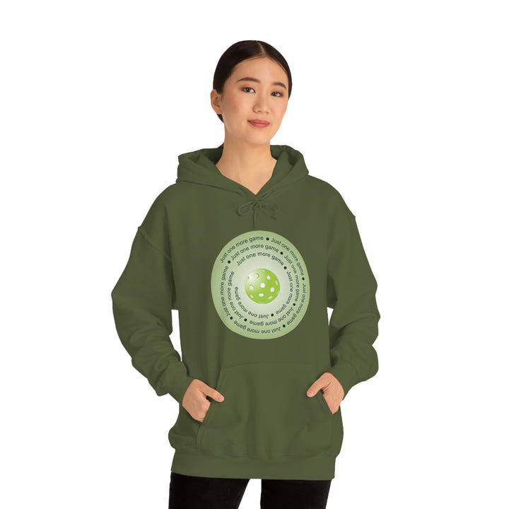 Just One More Game-Green Unisex Hoodie - Great Pickleball Stuff