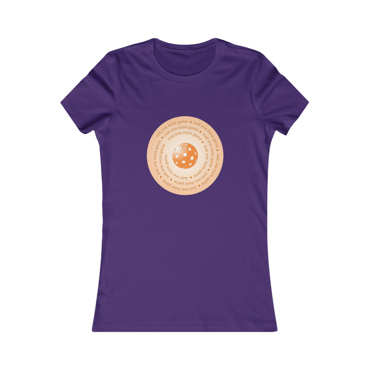 Just One More Game-Orange Women's Slim-Fit Premium Cotton T-Shirt - Great Pickleball Stuff