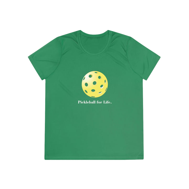 Pickleball for Life-Yellow Women's Moisture-Wicking T-Shirt - Great Pickleball Stuff