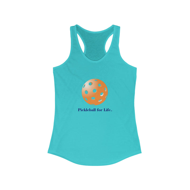 Pickleball for Life-Orange Women's Racerback Tank - Great Pickleball Stuff