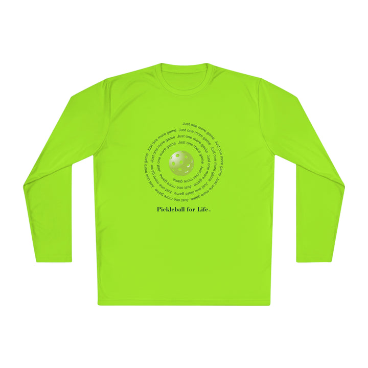 Just One More Game-Spiral Unisex Moisture-Wicking Long Sleeve Tee - Great Pickleball Stuff