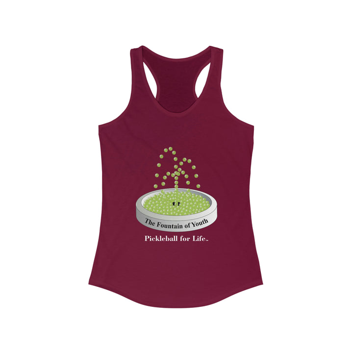 The Pickleball Fountain-Green Women's Racerback Tank - Great Pickleball Stuff