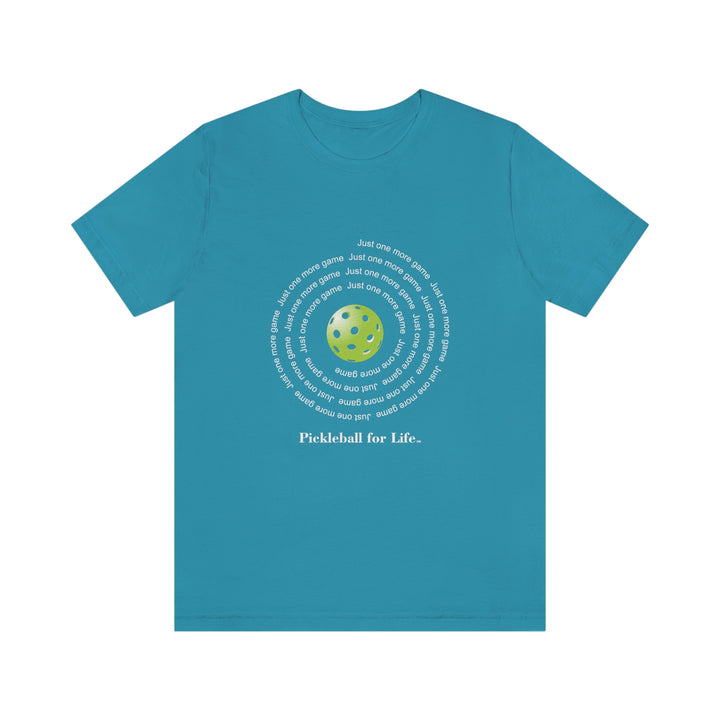 Just One More Game-Spiral Unisex T-Shirt - Great Pickleball Stuff