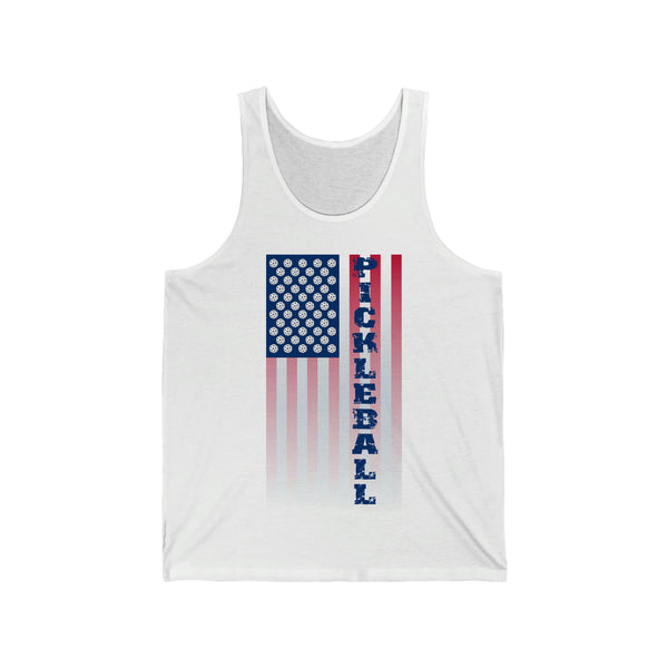 Pickleball Flag Vertical-2 (Faded) Unisex Cotton Tank - Great Pickleball Stuff