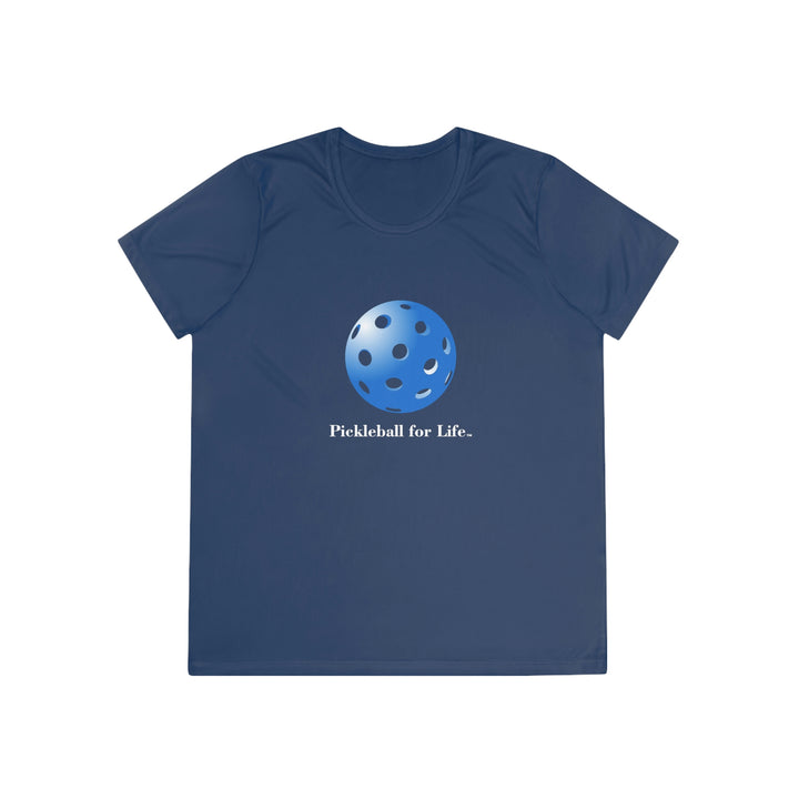 Pickleball for Life-Blue Women's Moisture-Wicking T-Shirt - Great Pickleball Stuff