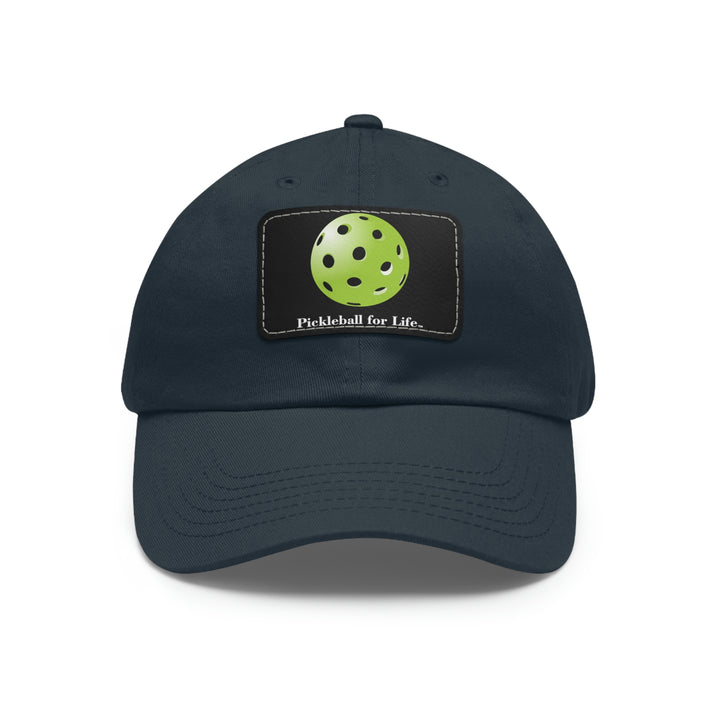 Pickleball for Life-Green Pickleball Cap with Leather Patch - Great Pickleball Stuff