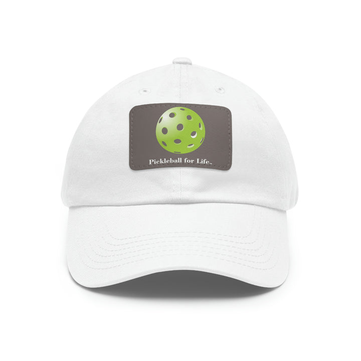 Pickleball for Life-Green Pickleball Cap with Leather Patch - Great Pickleball Stuff