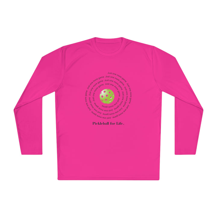 Just One More Game-Spiral Unisex Moisture-Wicking Long Sleeve Tee - Great Pickleball Stuff