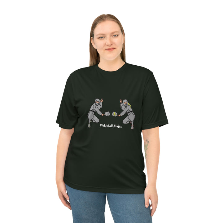 Pickleball Ninjas-Mixed Doubles Unisex Moisture-Wicking T-Shirt - Great Pickleball Stuff