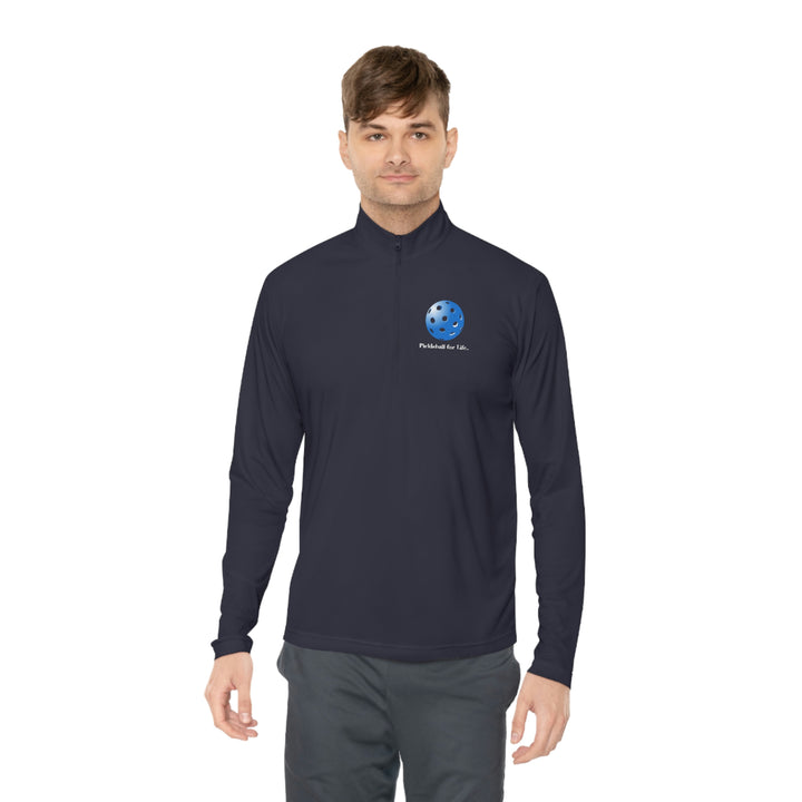 Pickleball for Life-Blue Unisex Quarter-Zip Pullover - Great Pickleball Stuff