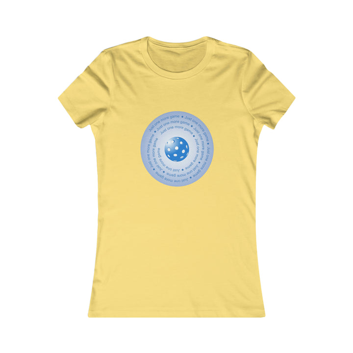 Just One More Game-Blue Women's Slim-Fit Premium Cotton T-Shirt - Great Pickleball Stuff