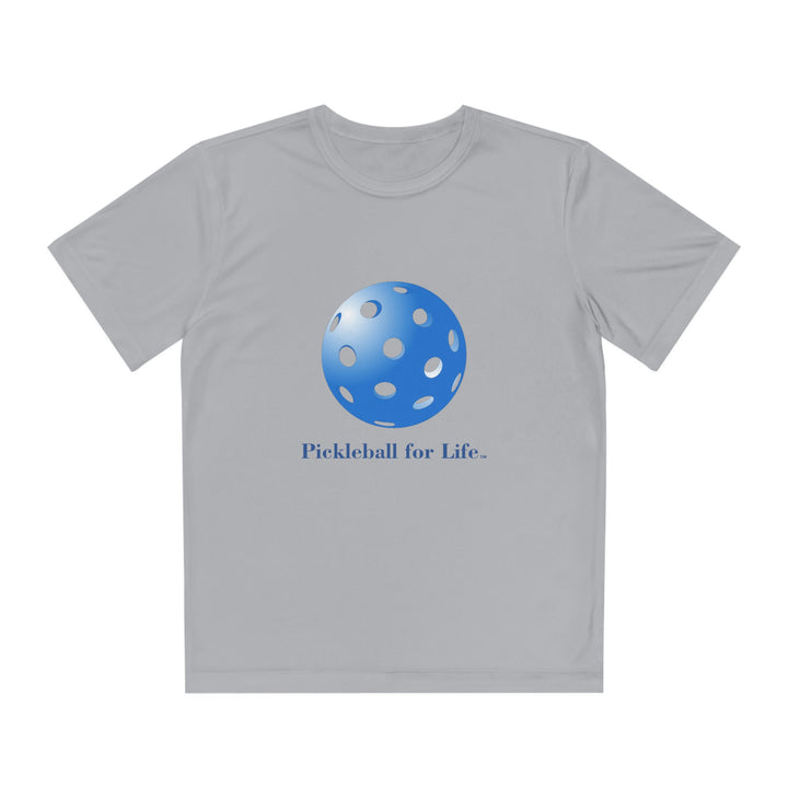 Pickleball for Life-Blue Youth Moisture-Wicking T-Shirt - Great Pickleball Stuff