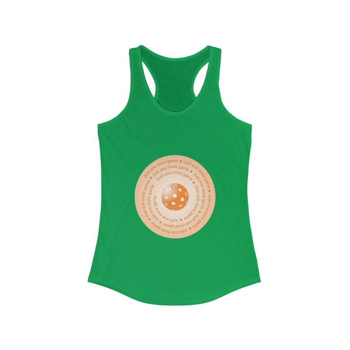 Just One More Game-Orange Women's Racerback Tank - Great Pickleball Stuff