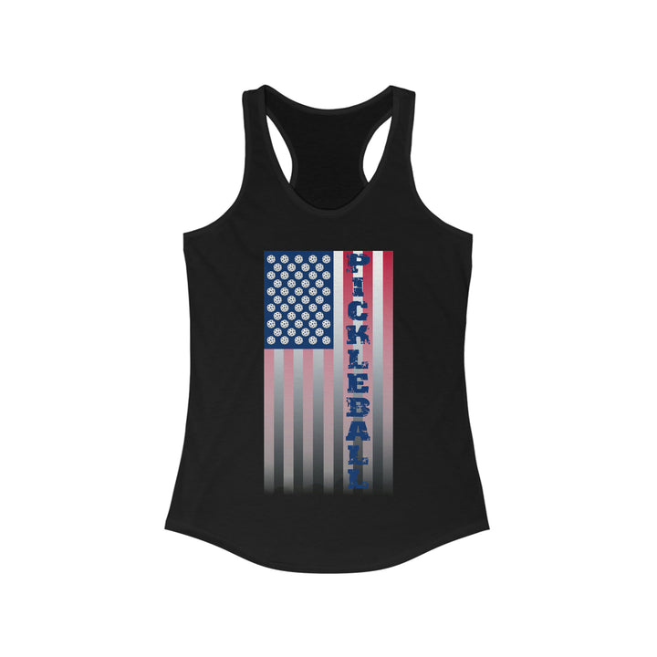 Pickleball Flag Vertical-2 (Faded) Women's Racerback Tank - Great Pickleball Stuff