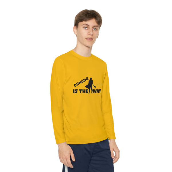 Dinking is the Way Youth Long Sleeve Moisture-Wicking T-Shirt - Great Pickleball Stuff