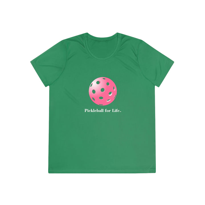 Pickleball for Life-Pink Women's Moisture-Wicking T-Shirt - Great Pickleball Stuff